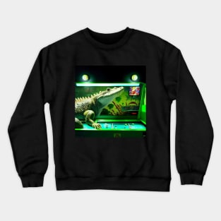 Crocodile Playing Pinball Crewneck Sweatshirt